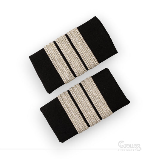 Presilla Galón Plateado 3 Líneas BORDADA