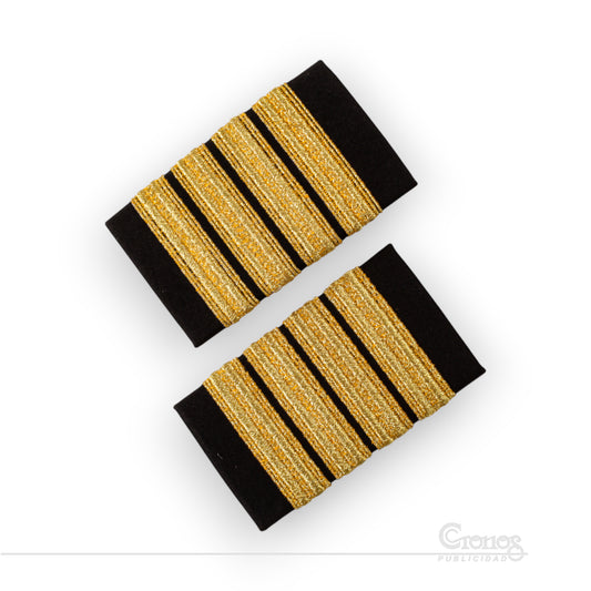 Presilla Galón Dorado 4 Líneas BORDADA