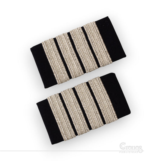 Presilla Galón Plateado 4 Líneas BORDADA