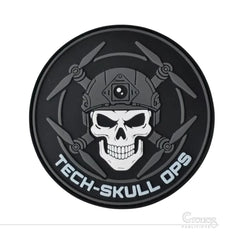 Calavera Dron Táctica Parche PVC 3D