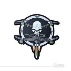 Drone Skull Parche PVC 3D