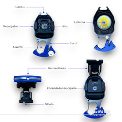 Mini Linterna Llavero 8 en 1