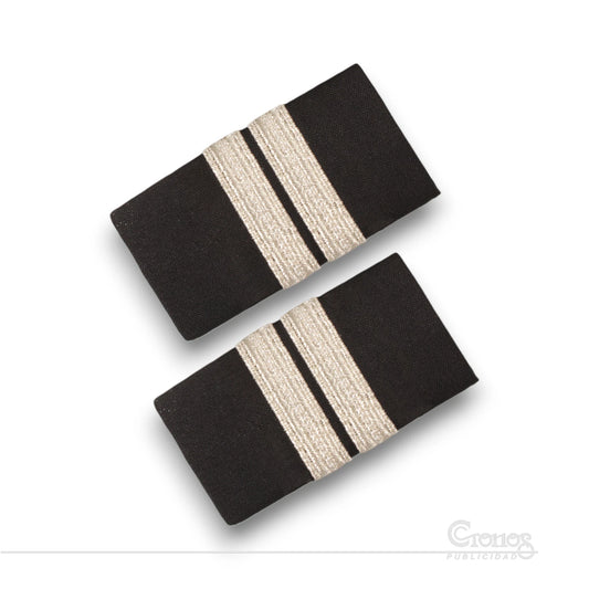 Presilla Galón Plateado 2 Líneas BORDADA